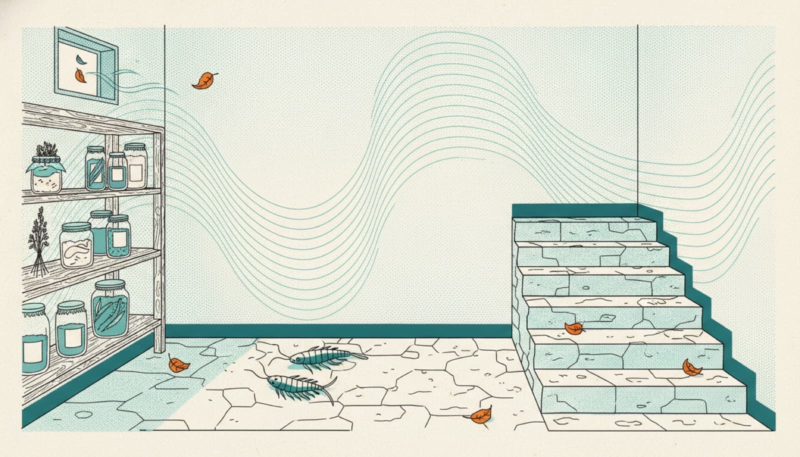 The cellar in autumn: damp, cardboard, and the edges in between